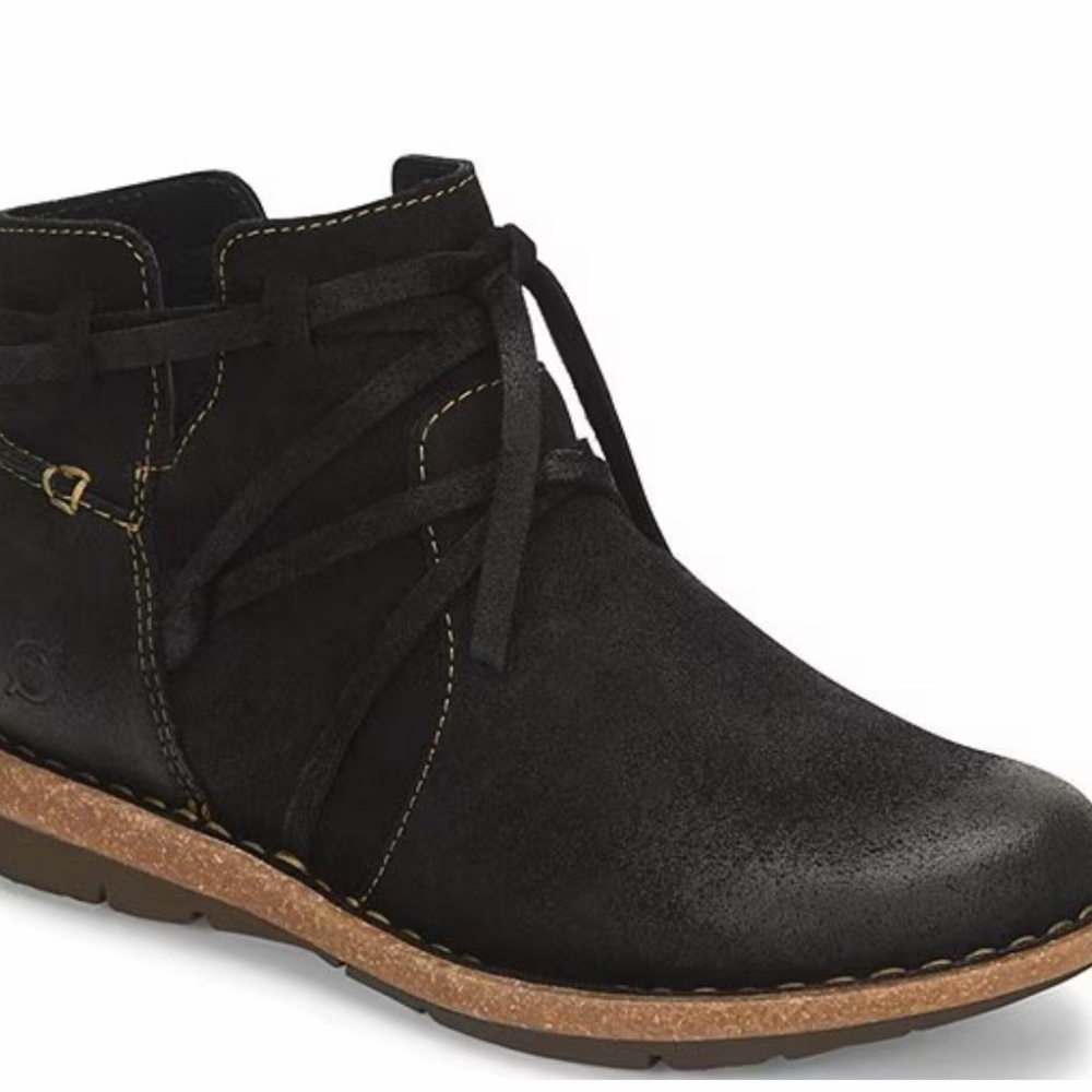 Born Black Lace Up Ankle Boots
